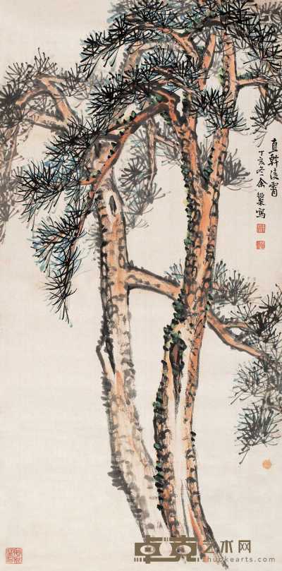 余绍宋 丁亥（1947年）作 直干凌霄 镜心 94×47cm